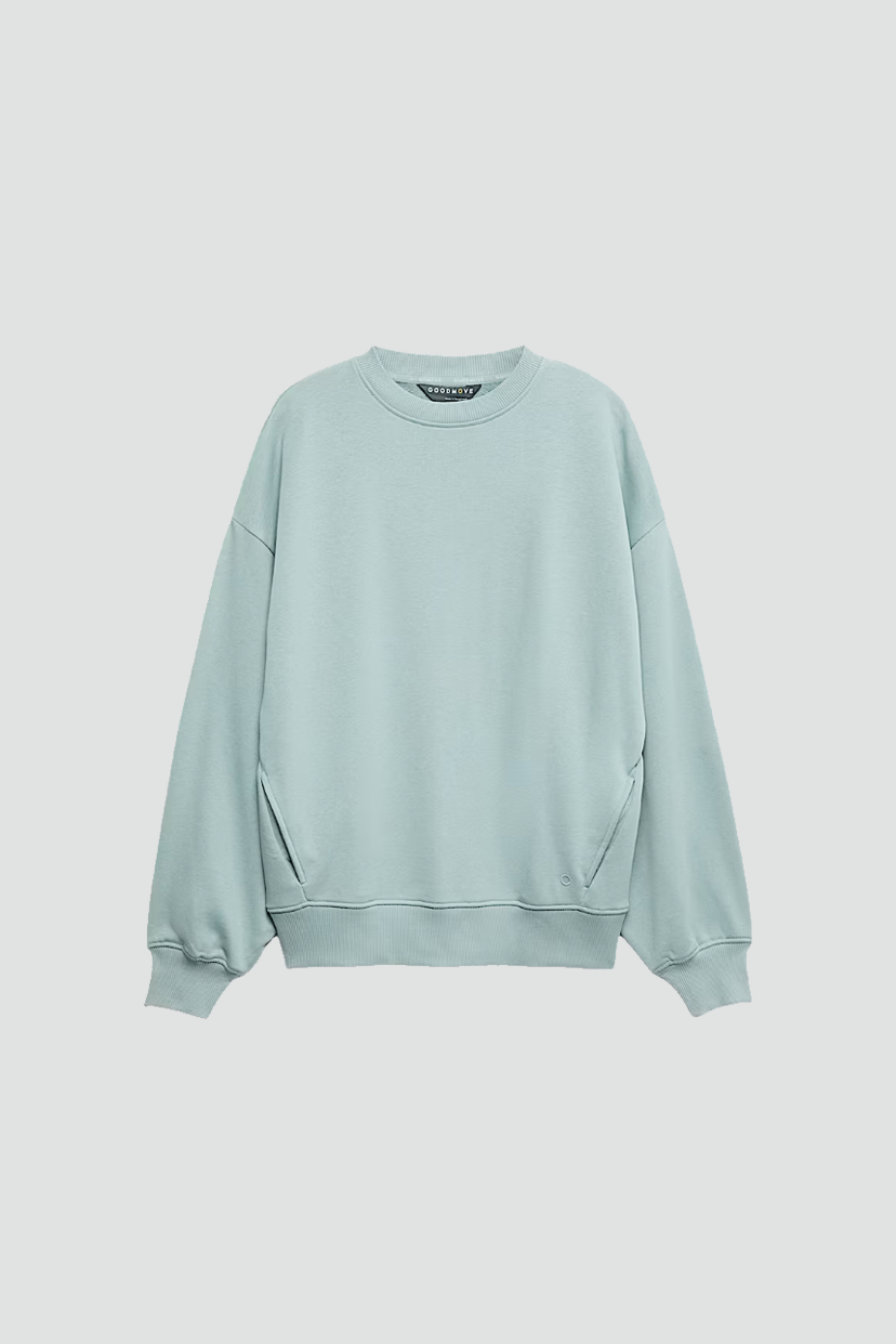 Cotton Rich Crew Neck Oversized Sweatshirt